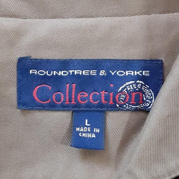 RoundTree & Yorke Mens L Bomber Jacket Zip Front Military Aviator Zip Out Lining - Picture 13 of 16